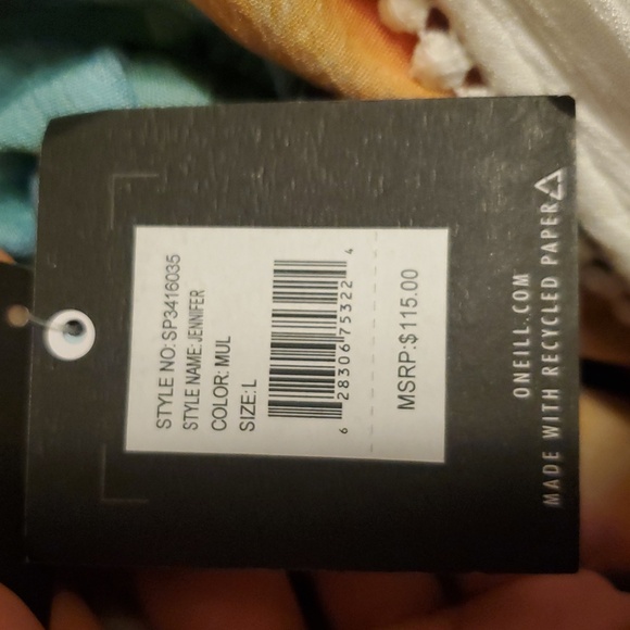 NWT O'Neill Jennifer Woven Maxi Tank Dress. Neck Tie. Backless. Tropical. Boho. - Picture 10 of 16